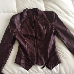 Maroon Leather Jacket